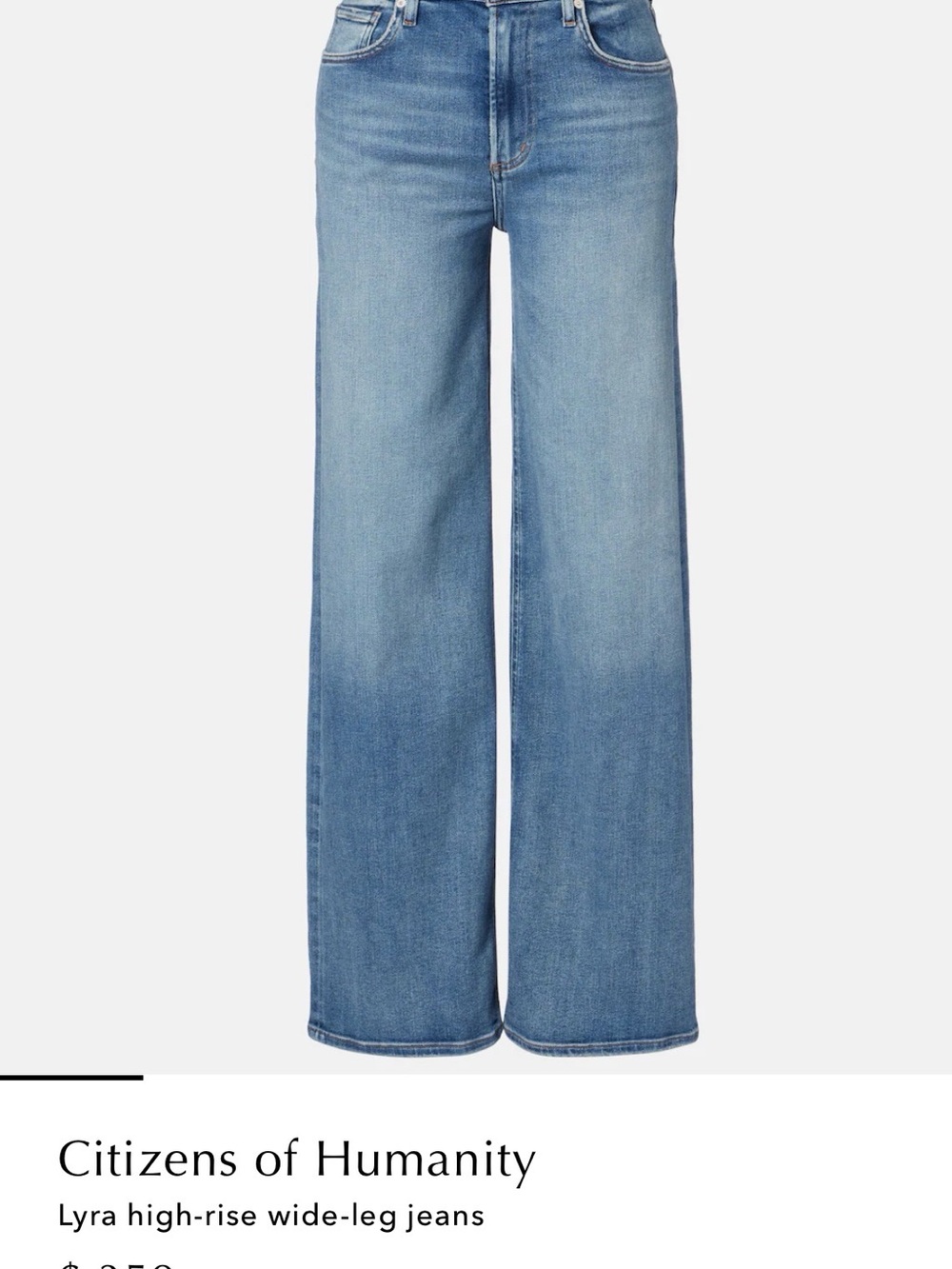 Citizens Of Humanity High-Rise Wide-Leg Jeans in Light Blue Denim